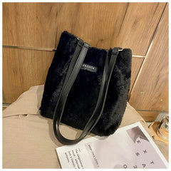 Leopard Print Plush Mini Bag Shoulder Bucket Bags for Women