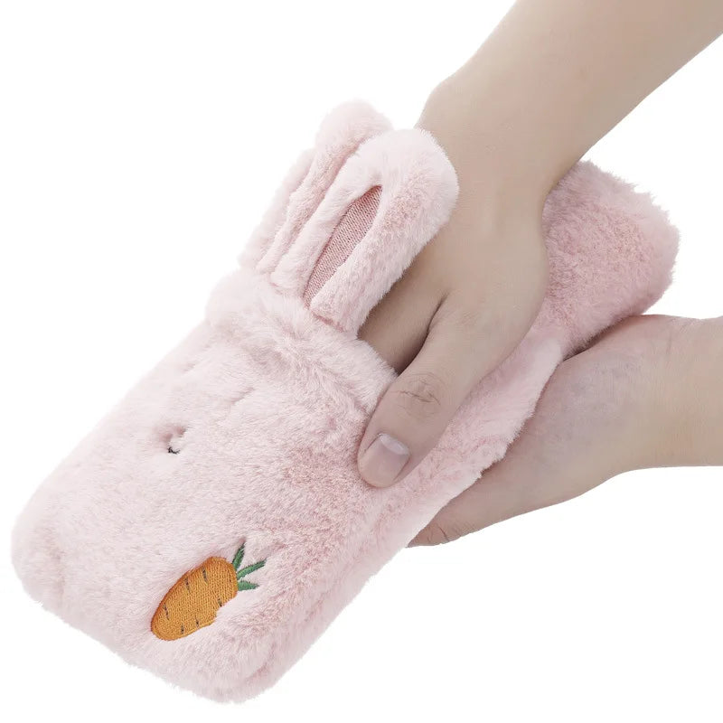 Winter Plush Water Bottle Bag Set Cartoon Hot Water Injection Bags
