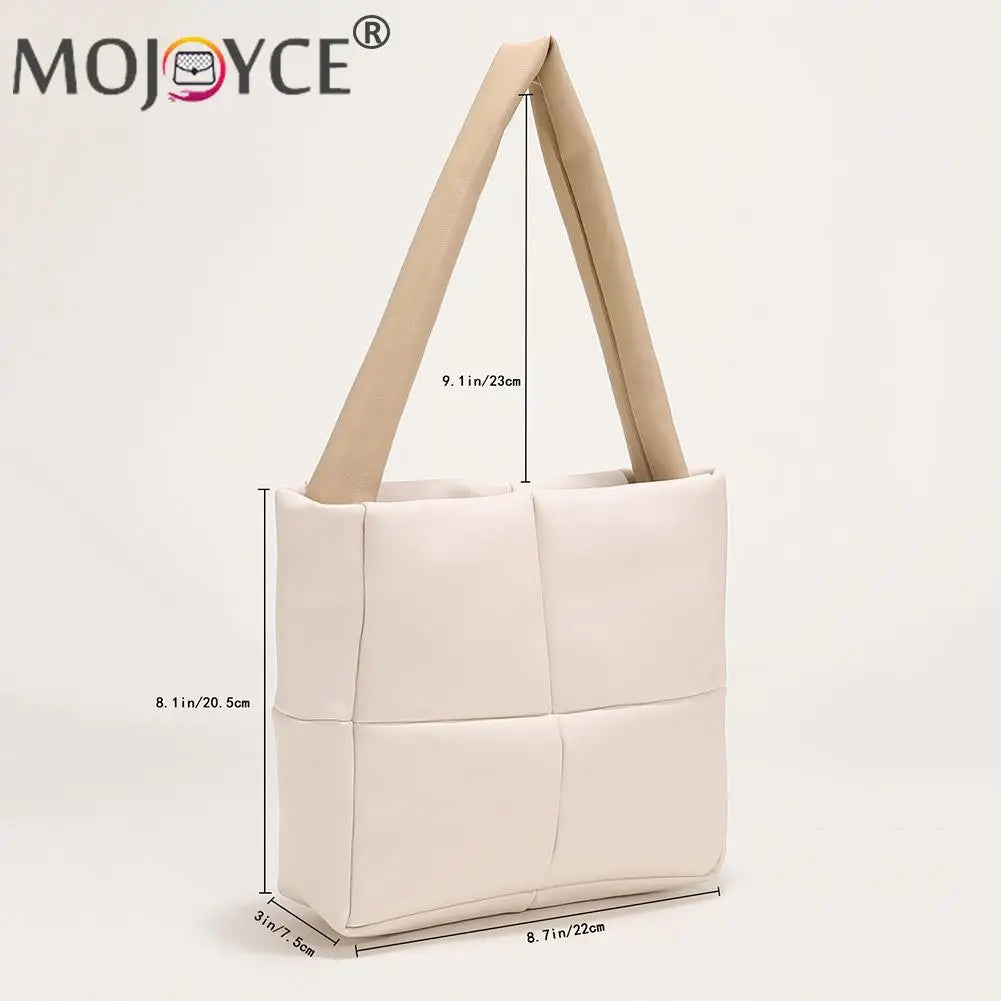 Winter Portable Travel Women PU Leather Plaid Checkered Pattern Handbag