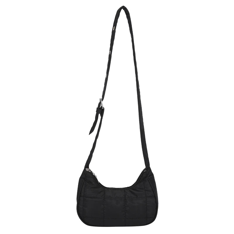 Winter Quilting Women's Shoulder Bags Nylon Hobos Small Purse Messenger Bag