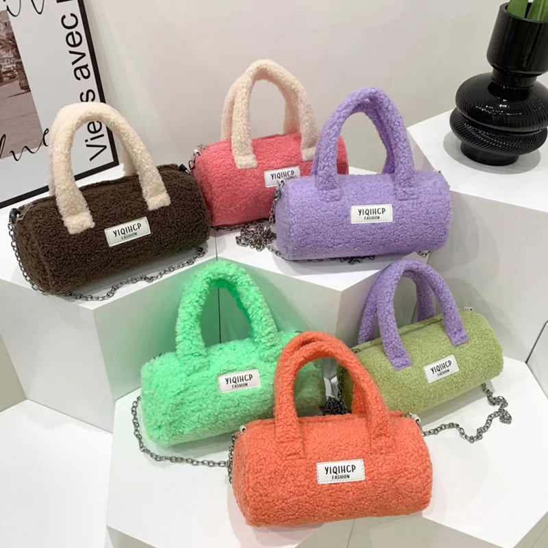 Winter Soft Plush Crossbody Bag Mini Faux Fur Women's Handbag