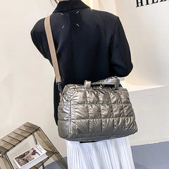 Winter Space Cotton Handbag Female Large Capacity Shoulder Bag Nylon Tote Bag