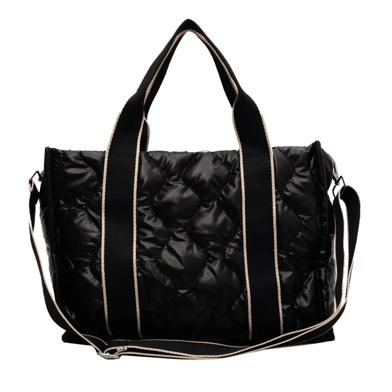 Winter Down Shoulder Bag Large Capacity Shopper Tote Handbag for Women