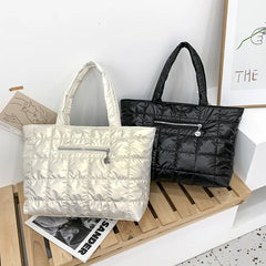 Winter Space Padded Handbag Women Shoulder Shopper Bag