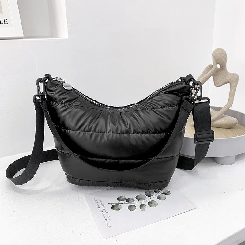 Winter Quilted Crossbody Bag for Women