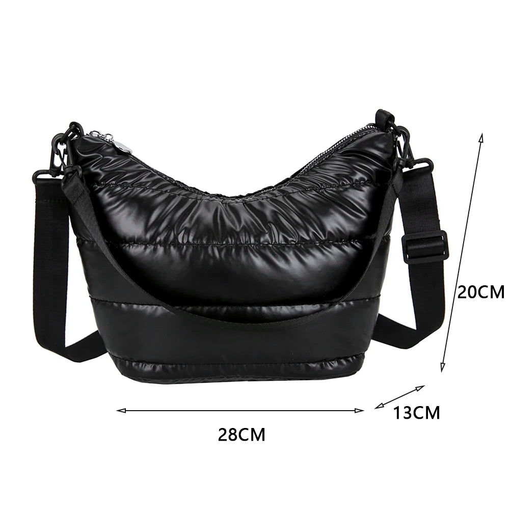 Winter Quilted Crossbody Bag for Women