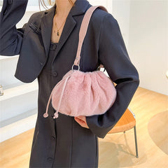 Soft Plush Shoulder Bag Winter Fur Women Cloud Bag Purses Handbags