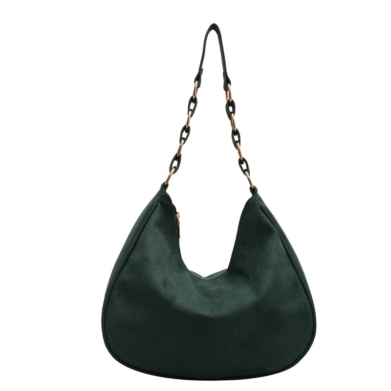 Women's Faux Suede Shoulder Bag Matte Leather Large Handbag