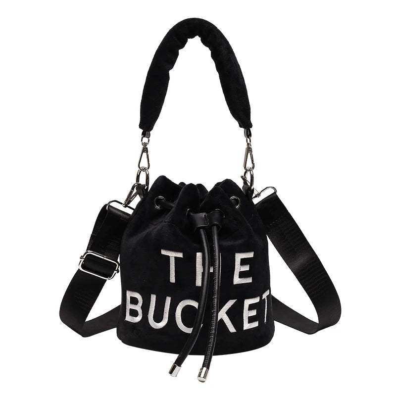 Velvet Winter Bucket Bag Crossbody Shoulder Satchel Lady Bag