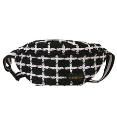 Winter Plaid Women Messenger Waist Bag Easy Carry Fanny Pack