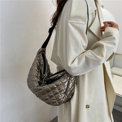 Winter Women Shoulder Bag Space Cotton Handbags Casual Ladies Padded Quilted Cro