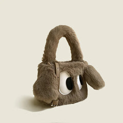 Winter Women Small Plush Tote Warm Cloth Wrist Bags Soft Handbag