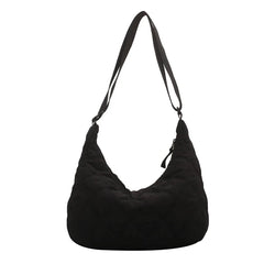 Winter Women Soft Nylon Quilted Crossbody Side Bag Lady Casual Shoulder Handbag