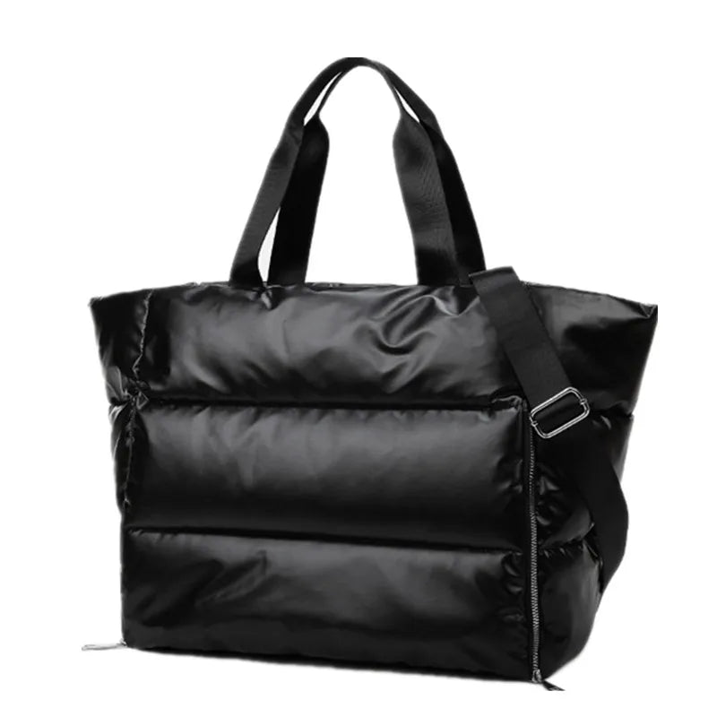 Winter Large Capacity Shoulder Bag Waterproof Nylon Space Pad Down Bag