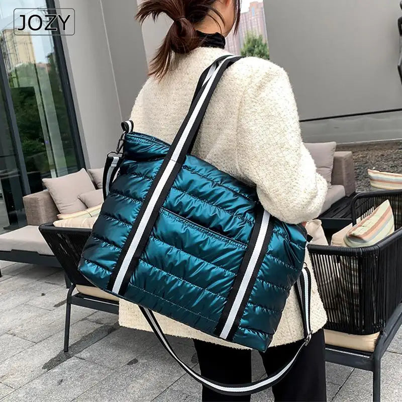 Winter Large Capacity Shoulder Bag Waterproof Nylon Space Pad Cot