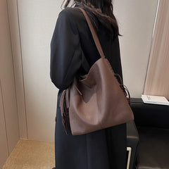 Winter 2pc Women's Tassel Shoulder Bag Solid Leather