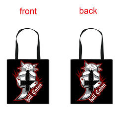 Witch & Cat Print Handbag Causal Totes Bag for Travel Shopping