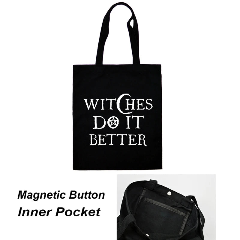 Witches Do It Better Canvas Bag Shoulder Tote Handbag