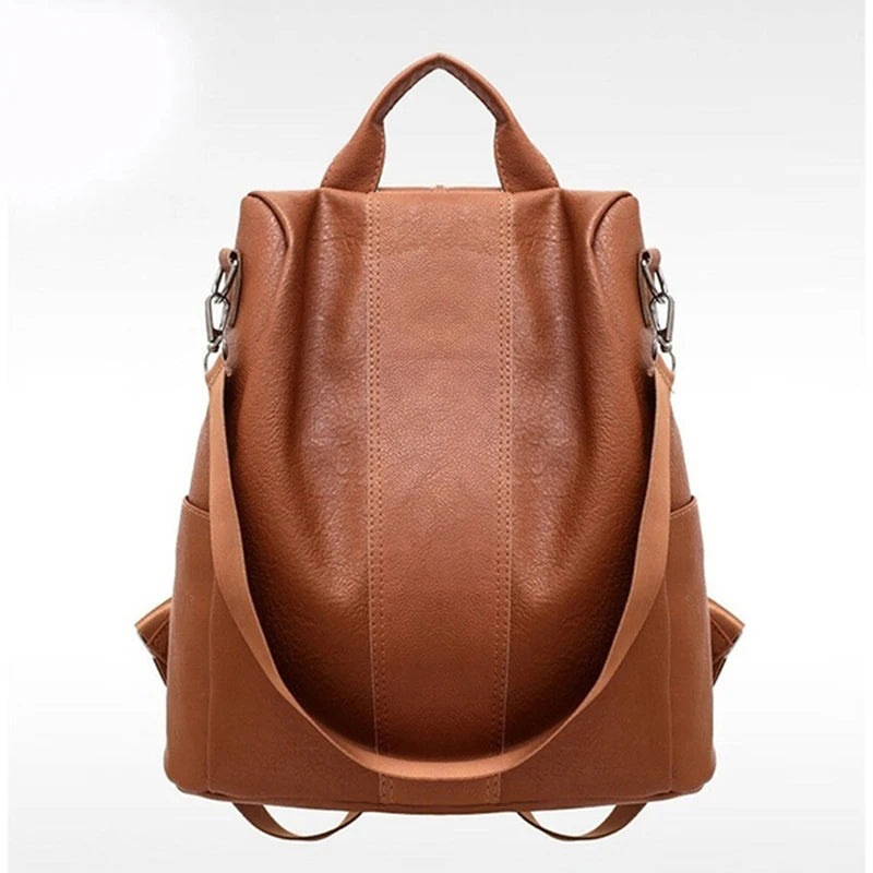 Anti-theft Backpack Bag Soft Leather Large Capacity Backpack