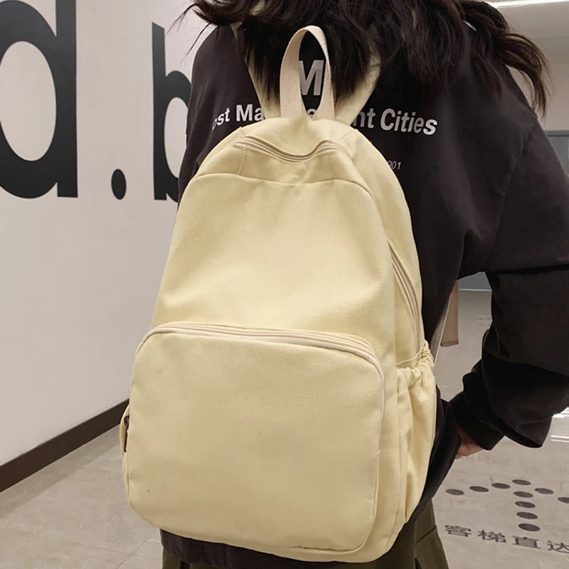 Canvas Backpack Large Capacity School Bag for Girls