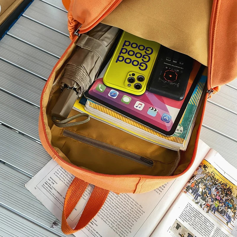 Canvas Backpack Large Capacity School Bag for Girls