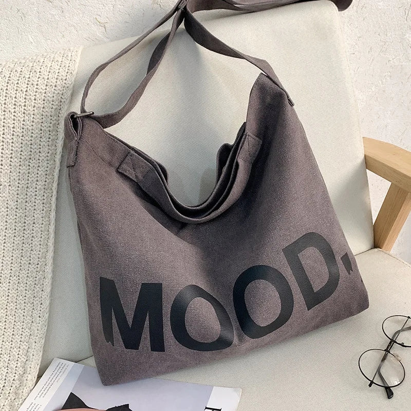 Japanese Literary Canvas Shoulder Bag Large-capacity Tote Bag