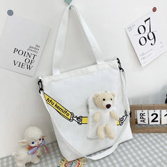 Canvas Messenger Bag Student Chain Shoulder Tote Large Capacity