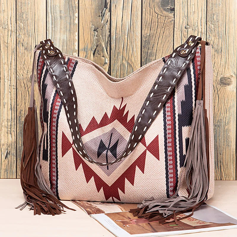 Bohemian Style Beach Shoulder Bag Quilted Crossbody