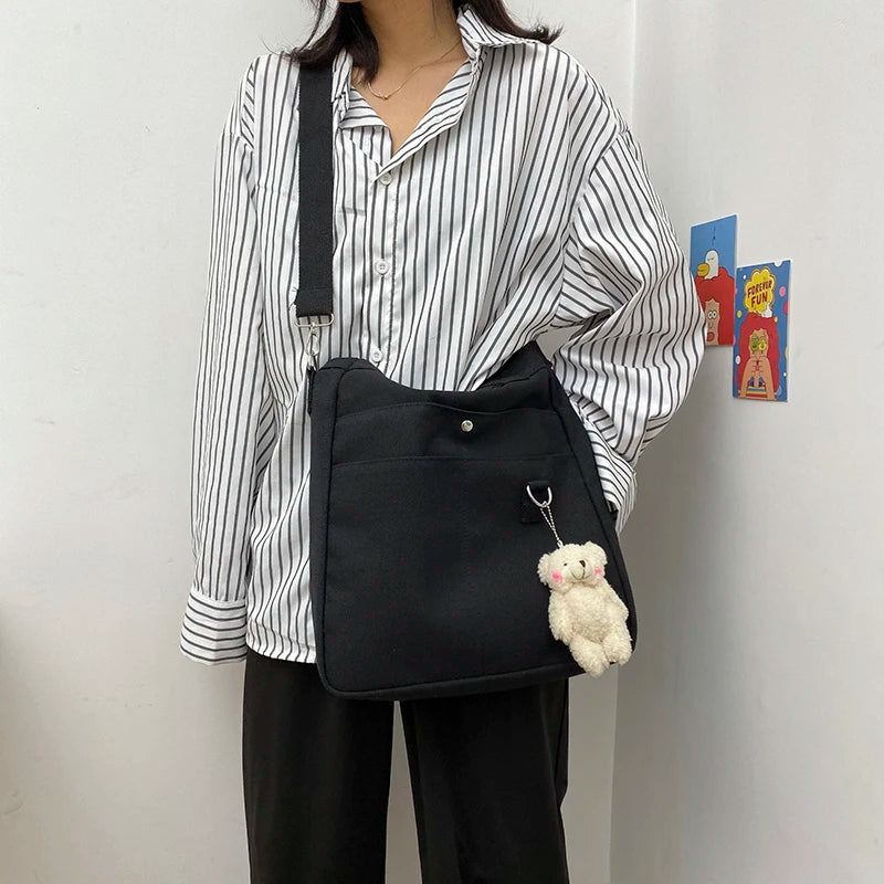 Canvas Crossbody Shoulder Bags Large Tote Casual Ladies Handbag