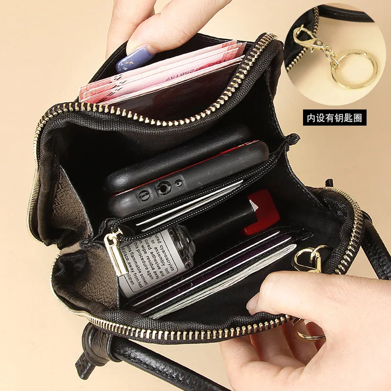 Women's Leather Crossbody Bag Mini Messenger Bag