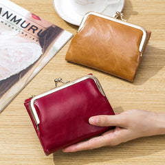 Cow Leather Lady Coin Purse Wallet for Girl
