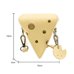 Woman Cheese Triangle Shoulder Bag PU Leather Mini Messenger Crossbody Bags