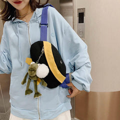 Korea INS Canvas Chest Bag Harajuku Style Girl Student Messenger Bag