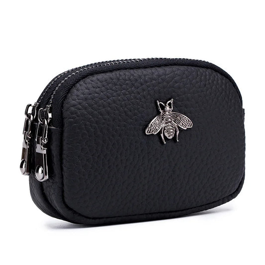 Leather Coin Purse Men Women RFID Blocking Small Change Pocket