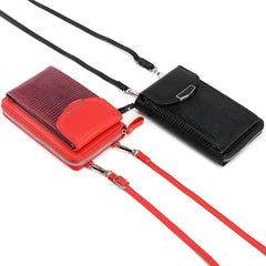 Snake Pattern Crossbody Bag Multi-function PU Small Bag Vertical