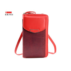 Snake Pattern Crossbody Bag Multi-function PU Small Bag Vertical