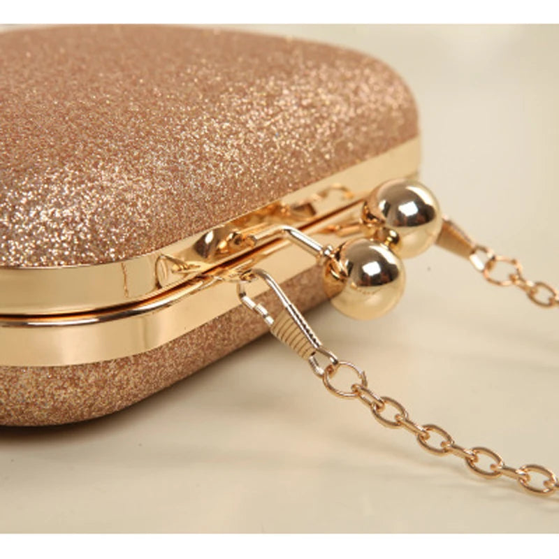 Glittered Evening Clutch Chain Bag for Party Wedding