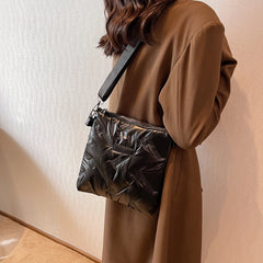 Quilted Cotton Padded Shoulder Bag - Winter Handbags