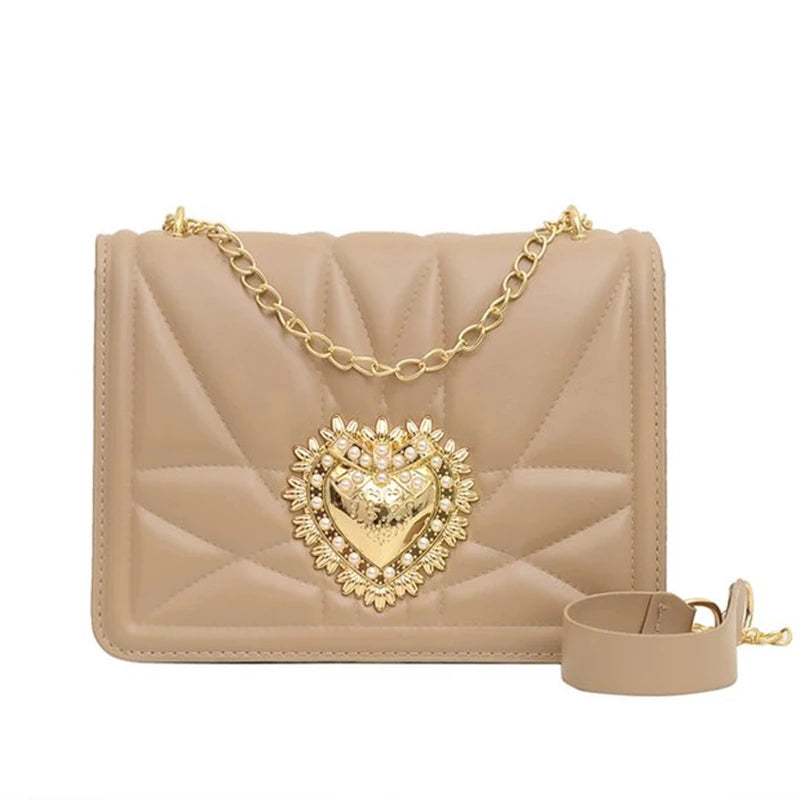 Small Square Chain Leather Handbag Messenger Bag