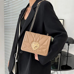 Small Square Chain Leather Handbag Messenger Bag