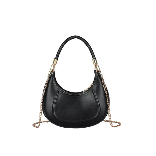 Vintage Leather Hobo Bag for Women Small Crossbody Purse with Chain