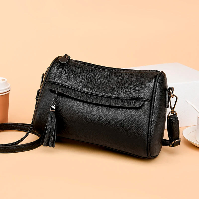 Small Leather Handbag Cross Body Messenger Bag for Women
