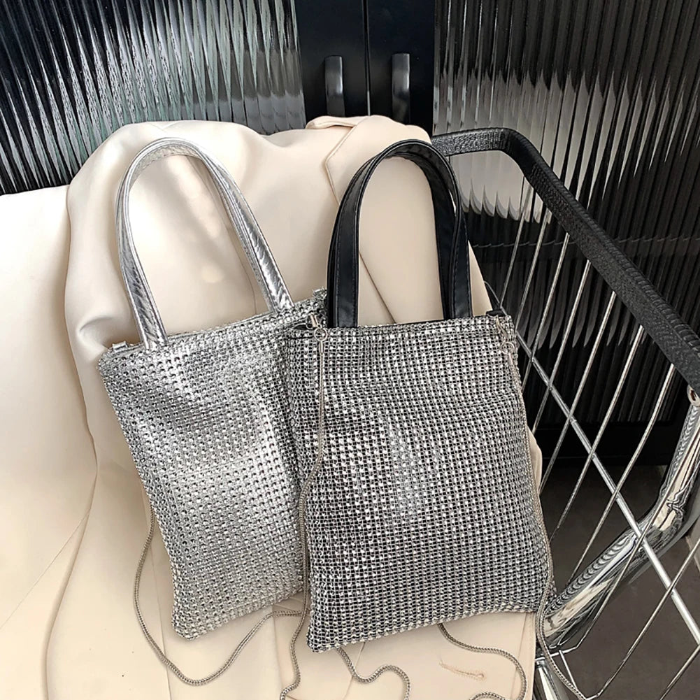Rhinestone Shoulder Bag Clutch Purse Chain Portable Messenger Bags
