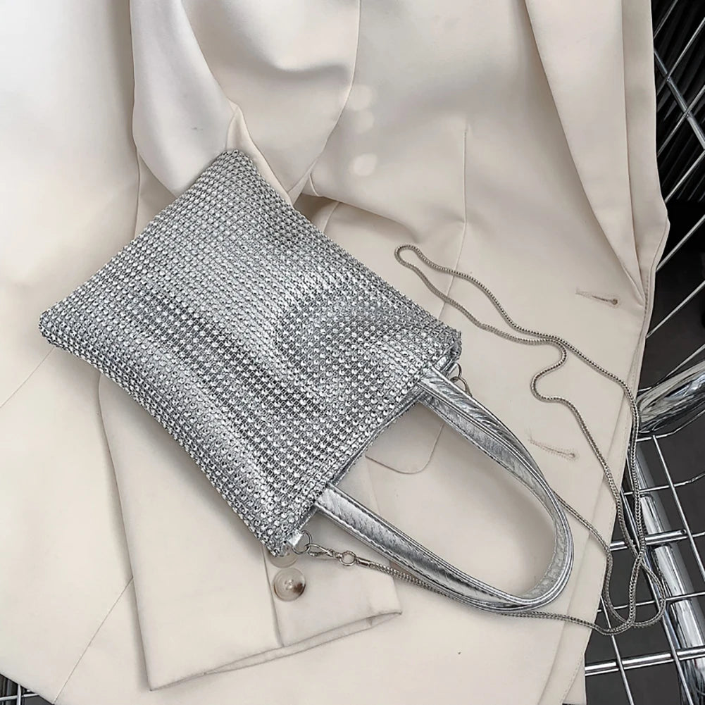 Rhinestone Shoulder Bag Clutch Purse Chain Messenger Crossbody Bags