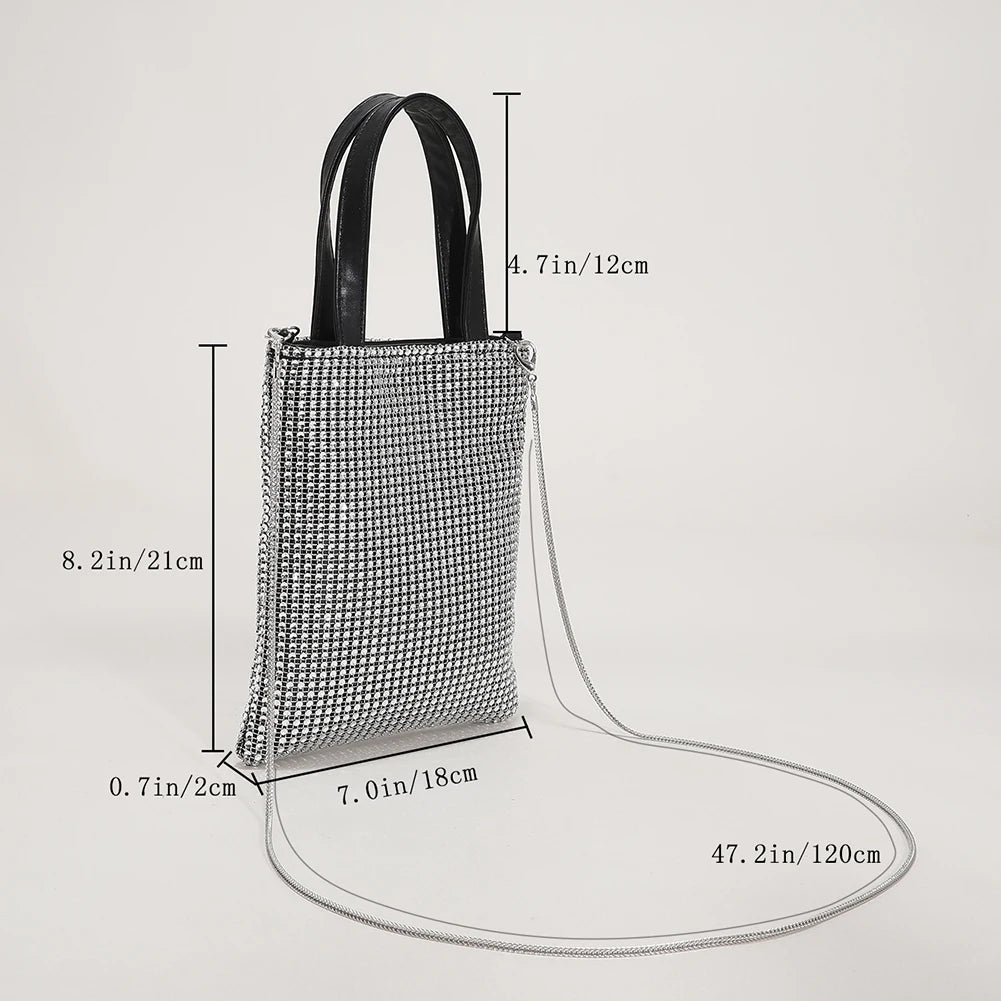 Rhinestone Shoulder Bag Clutch Purse Chain Messenger Crossbody Bags
