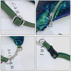 Sequins Waist Bag Laser Fanny Pack Plaid Shoulder Crossbody Chest Bum Bag