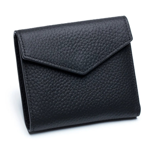 Lychee Pattern Cowhide Short Wallet with Card Slot