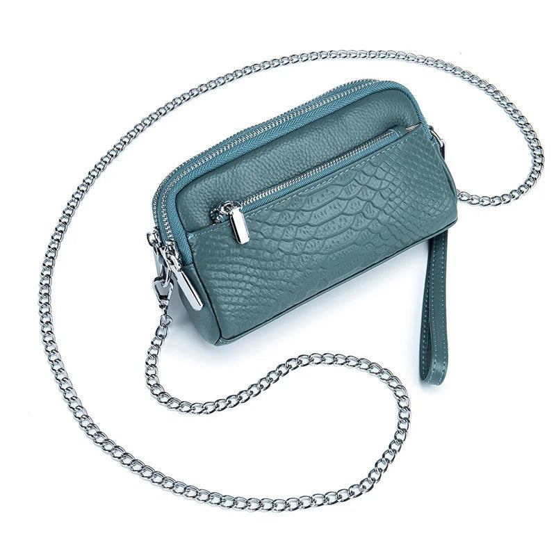 Crocodile Leather Shoulder Bag Crossbody Clutch Handbag for Women