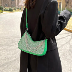 Rivet Shoulder Bag Vintage Small Crossbody Bag Metal Chain Accesori
