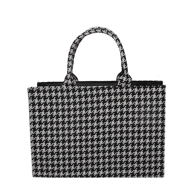 Striped PU Leather Tote Bag for Women